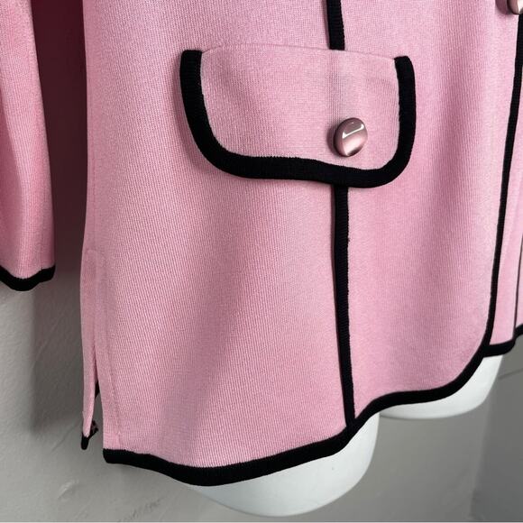 MISOOK Blazer Jacket Womens Size Small Petite Knit Petal Pink Feminine Easter - Picture 5 of 9